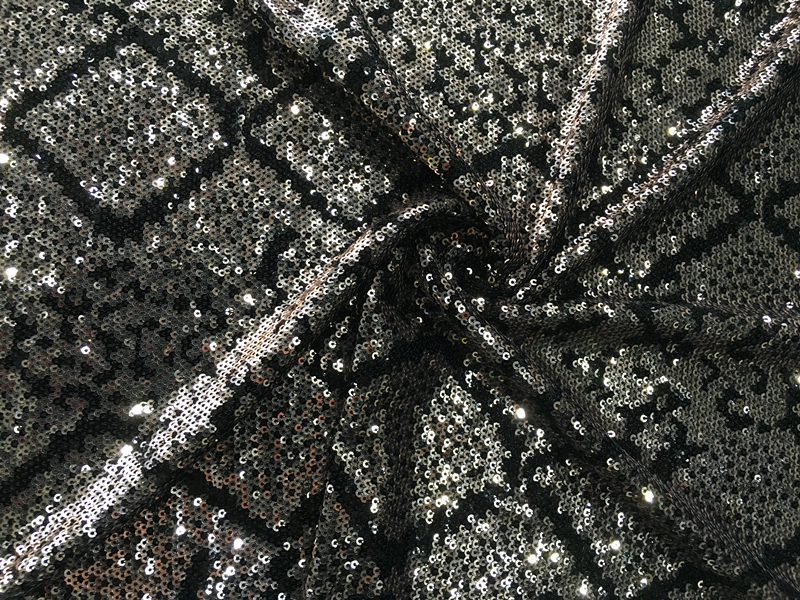 Nylon Mesh Sequin Embroidery Fabric