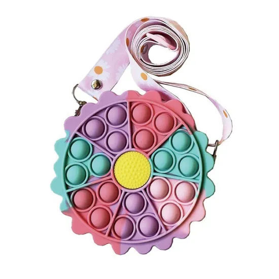 Rainbow Kids Fidget Toy One-Shoulder Coin Purse: Sensory Decompression Fun