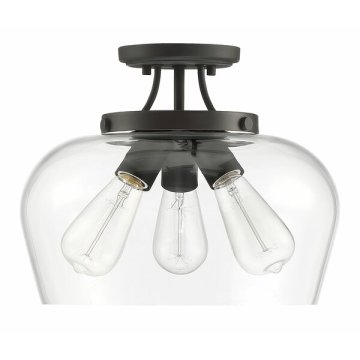 Modern Simple 3 Light Semi-Flush Mount Ceiling Lamp for Home Stairs