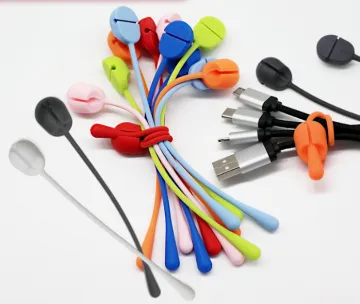 Custom Reusable Silicone Cable Ties Organizer