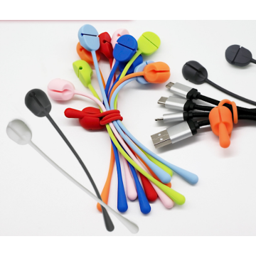 Organizador de corbatas de cable de silicona reutilizables personalizables