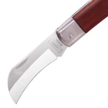 Deli DL0060 Stainless Steel Professional Wooden Handle Curved Blade Electrician Knife 200mm