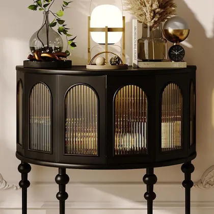 AOMISI CASA French Vintage Solid Wood Bedside Table