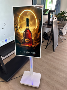 Pantalla LCD móvil giratoria para orientación en salas VIP de aeropuertos