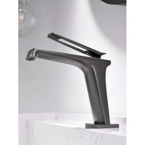 Modern Single Hole Faucet Black Bathroom Hotel Hot and cold Water Mixer Taps