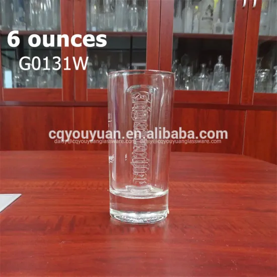 6 ounces cylinder pressed cheap glass tumbler with embossing