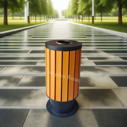 Park Square Residential Property Environmental Protection Wooden Outdoor Garbage Can
