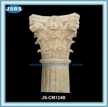 Garden Ornamental Hand Carved Stone Column Capital