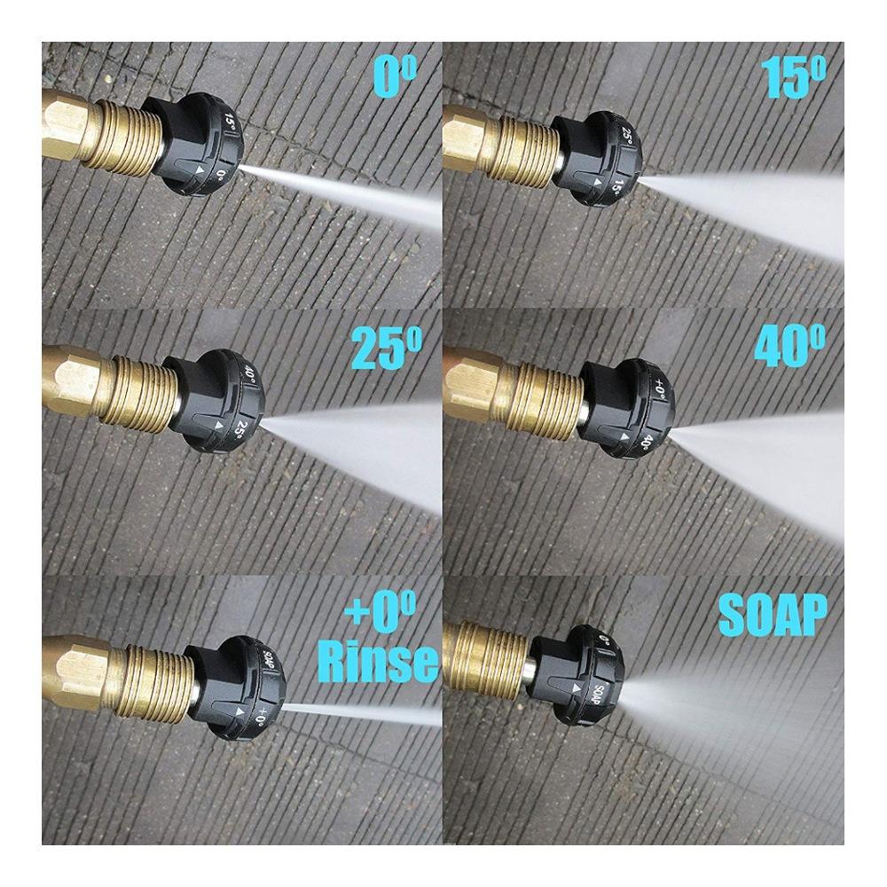 Druckwaschmaschine mit guter Qualität 6-in-1 Sprühdüsenspitze 1/4 Zoll Schnellanschluss 4000 psi