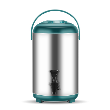 Stainless Steel Milk Tea Bucket with Heat Preservation and Insulating Bubbles, Including Tap