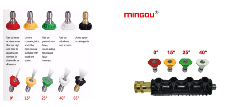 Yüksek basınçlı yıkama parçaları 1/4 inç 4000 psi yıkayıcı tabanca siyah sprey nozulları