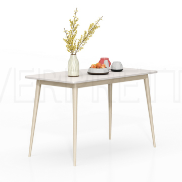 2 Seaters Durable Wooden Rectangular Dining Table for Hostels and Residences