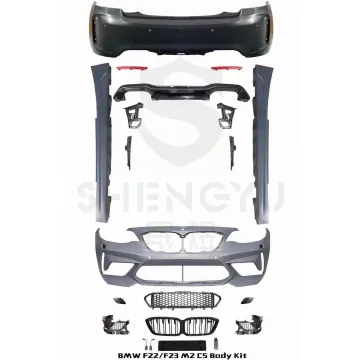 BMW 2 Series F22 F23 (14-18) Body Kit - Front Bumper Assembly, Rear Lip, Exhaust Modified to M2C Style