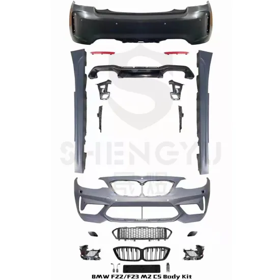 BMW 2 Series F22 F23 (14-18) Body Kit - Front Bumper Assembly, Rear Lip, Exhaust Modified to M2C Style