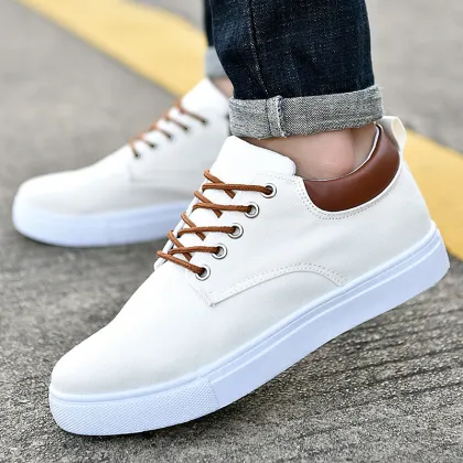 2025 Korean Men's Casual Board Shoes - Fashionable Canvas Running Shoes for All Matches