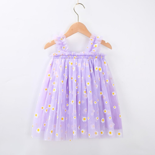 Kids Flower Print Summer Casual Dress Clothing