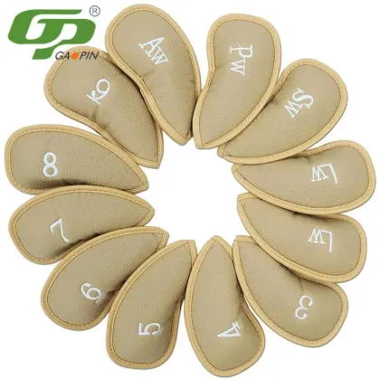 Premium Leather Golf Club Iron Head Covers Set