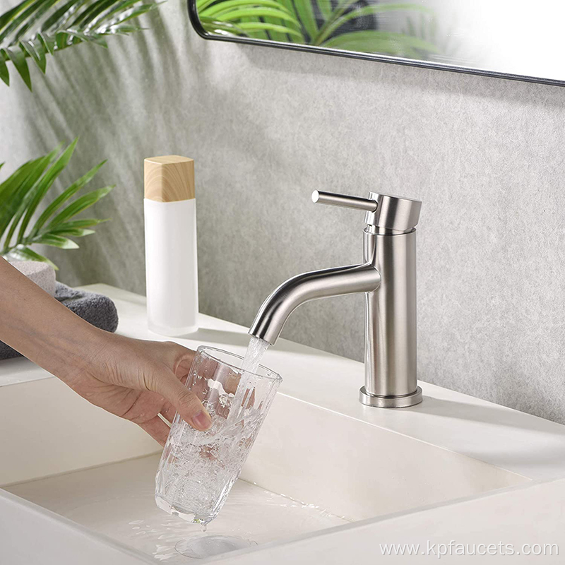 Widespread Basin Brushed Stainless Steel Faucet
