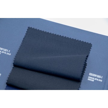 Black Compact 50% Wool Fabric