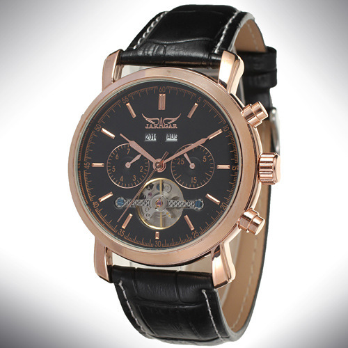 Brand Tourbillon Mens Leather Casual Wrist Watches