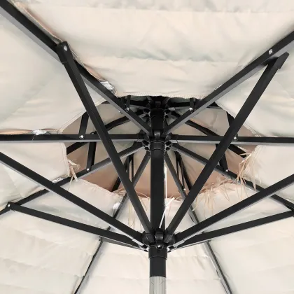 Elegant Fringed Beach Umbrella for Tropical Settings