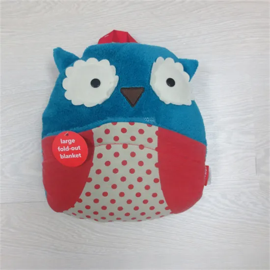 2 in 1 Super Soft large fold-out baby stuffed blanket with toy  coral Fleece Kids Animal Blanket Set