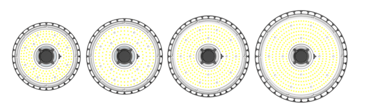 Energy-efficient LED high bay UFO lights for sports halls