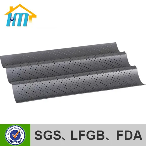 cooking 10 Channels Aluminum Baguette Pan With Teflon