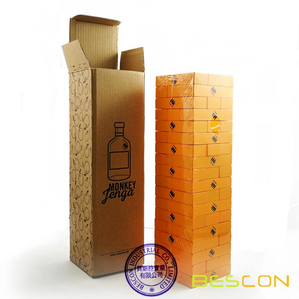 54pcs Custom Colorful Painting Wooden Jenga Set for Drinking Game, Custom  Colored Jenga Game China Manufacturer