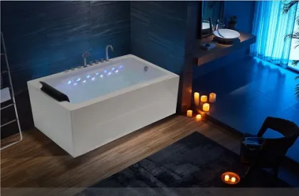 Waterfall Led Lighting Whirlpool Acrylic Massage Bathtub