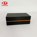 Luxury Leatherette Cardboard Botting Packaging Black Gift Box
