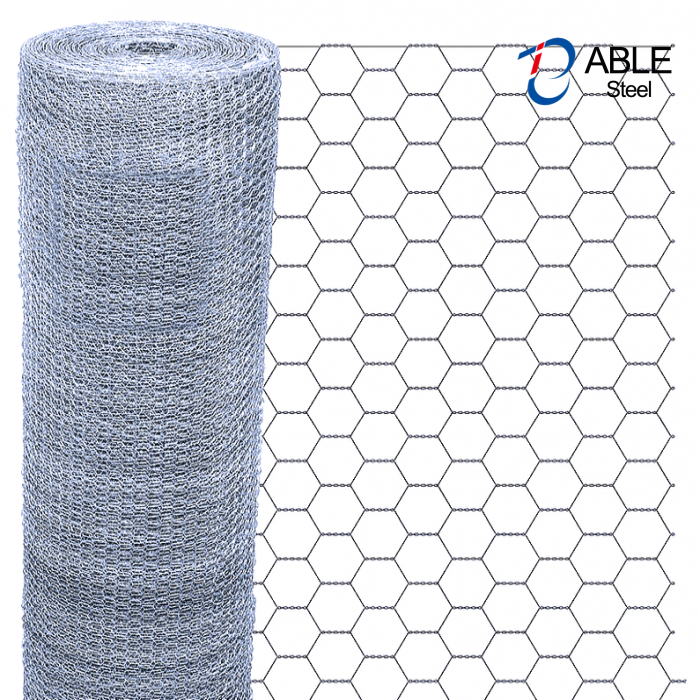 50 mm × 1,5 m × 45m Netting de mailles de fil hexagonal galvanisé