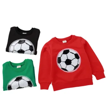 Children's sweaters football sequins casual round neck pullover boy's sweaters