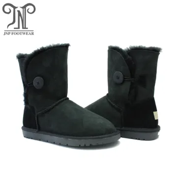 Classic women waterproof shearling lined leather boots
