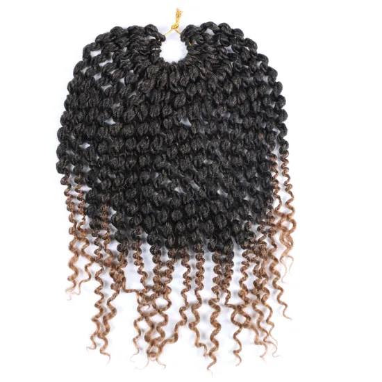 Spring Twist Hair Extensions Synthetic Crochet Braiding Straight Hair Extension With Curly Ends 14inch18 Roots/Pack Reshowbeauty
