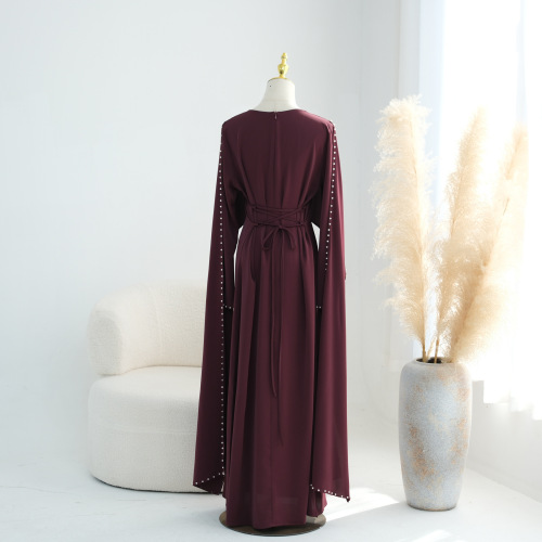 لباس ماکسی بسته لبه مروارید دار کیپ Abaya