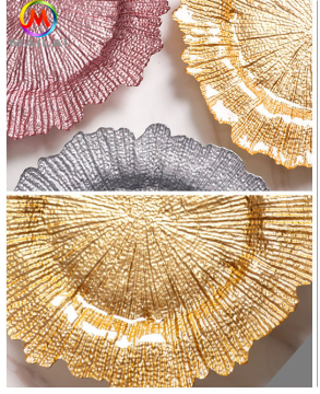 Cheap Gold Glass Charger Plates for Weddings