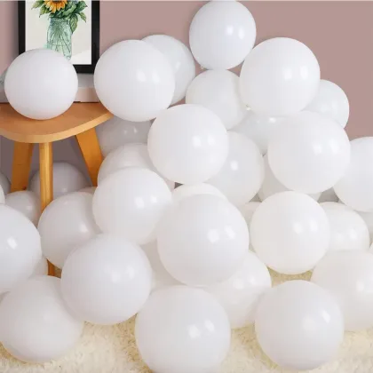 White macaron latex balloons