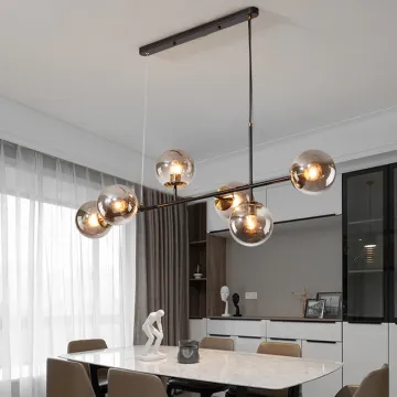Nordic Lamp Art Strip Pendant Lights Modern Parlor Model Room Glass Bulb LOFT luminaire suspension hanglamp lustre pendente