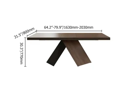 Q&N Solid Wood Rectangle Extendable Dining Table Set - Walnut Folding Dining Table for 6-8 Seaters