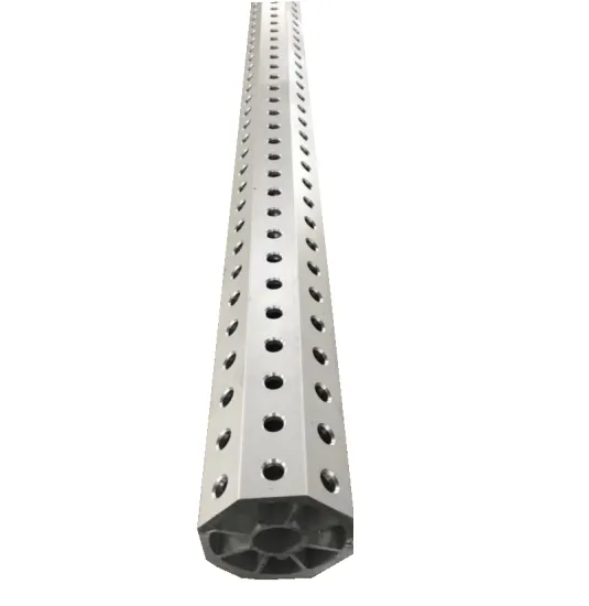 China Hollow Octagonal Aluminum Extrusion Tube with CNC Machining and Drilling