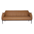 Archibald Brown Leather Dräi-Seater Sofa