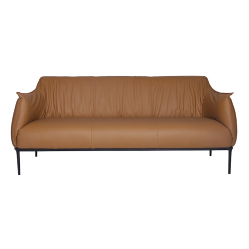 Archibald Brown Leather Dräi-Seater Sofa