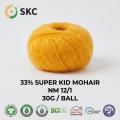 OEM/ODM Luxo NM 12/1 33% Super Kid Mohair Lã Misturada Fio Tingido Macio Fofo Mão Quente Tricô 30G/Ball Anti-Pilling