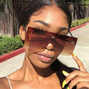 2024 Custom Logo Rimless Oversized Square Sunglasses - Unisex Fashion Shades