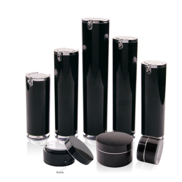 OEM/ODM 15ml 30ml 40ml de cor preta vazia Plástico personalizado com a garrafa de bomba de cosméticos a ar