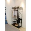 black wardrobe metal 3 layers shelves