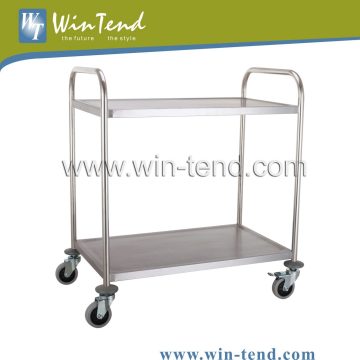 2-Tier Round Tube Hand Trolley Cart