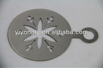 Stainless steel cappuccino coffee stencil