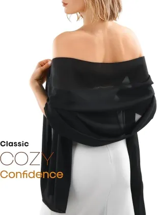 Chiffon Shawl Wraps for Women Evening Dresses Soft Scarf Formal Wedding Bridal Scarves
